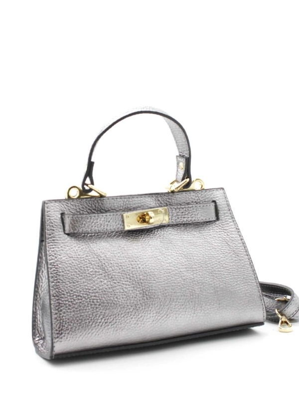 Kyra- Leather Bag In Silver