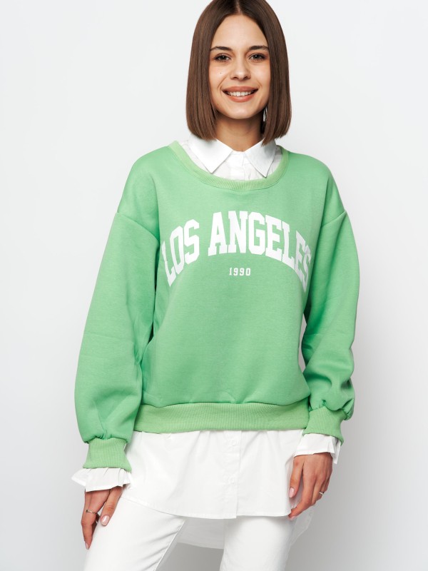 LA - cotton-jersey sweatshirt in GREEN