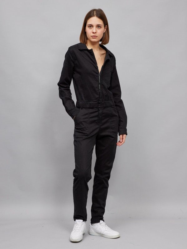 Genna cotton-blend jumpsuit in black