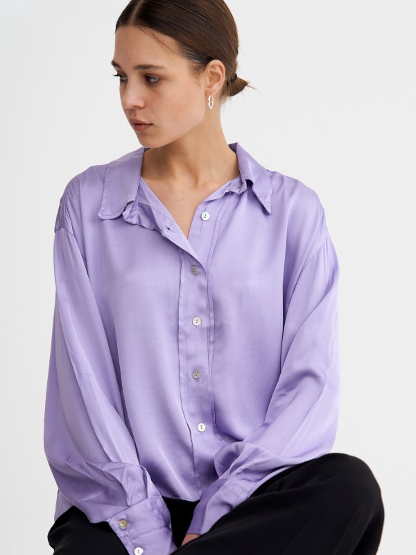 Sylvie -Silk Blend Blouse In  lilac