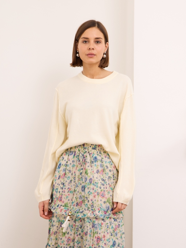 Rosalie - Wool-blend Sweater In Cream