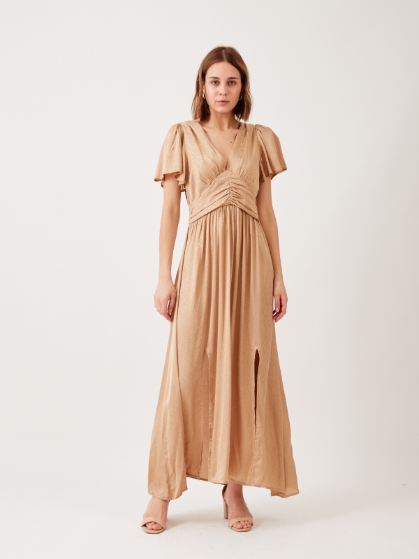 Celeste - backless maxi dress in beige