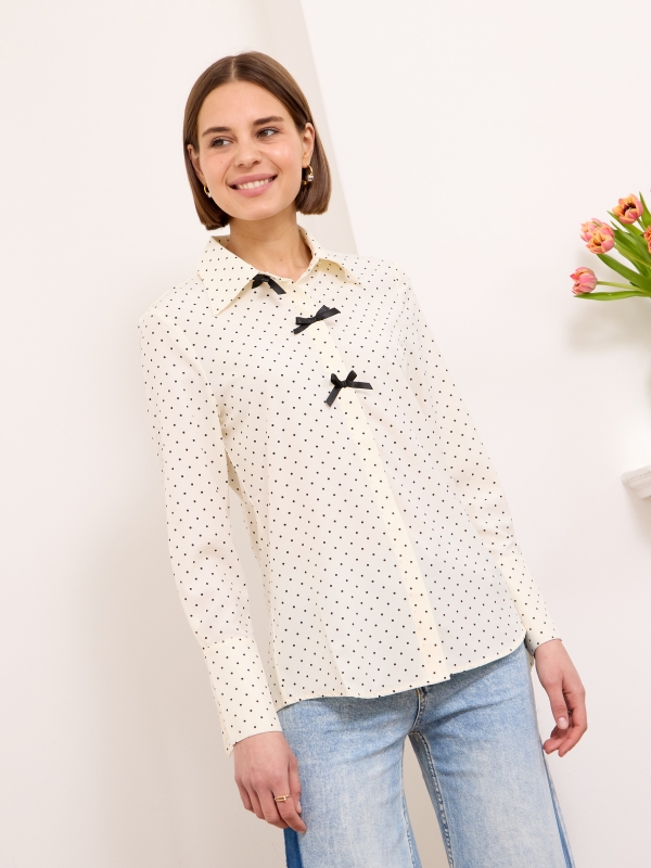 Coco - Polka Dot Shirt In White