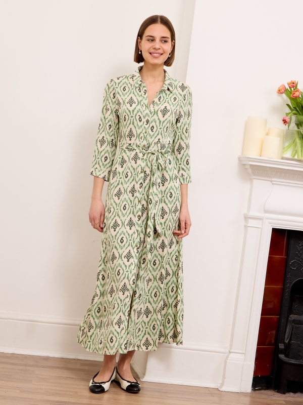 Daphne -Shirt Dress Labyrinth In Khaki
