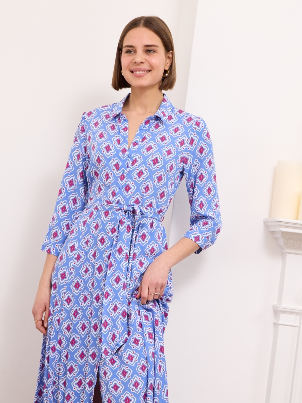 Daphne -Shirt Dress Diamond In Blue