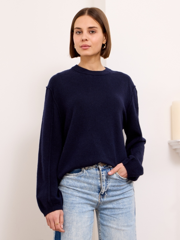 Rosalie - Wool-blend Sweater In Navy