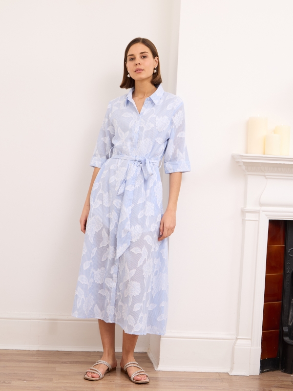 Harley- Cotton Shirt Dress in pale blue