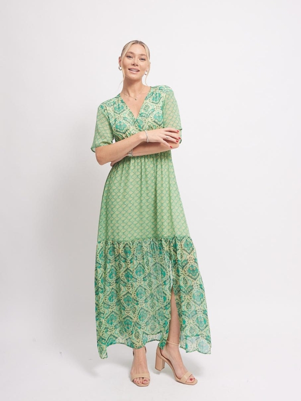 Skylar- printed crepe maxi dress Maxi Dress in green