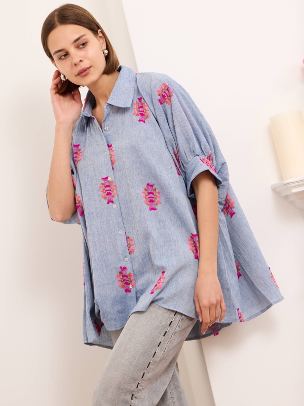 Malini - Aztec Shirt in denim blue