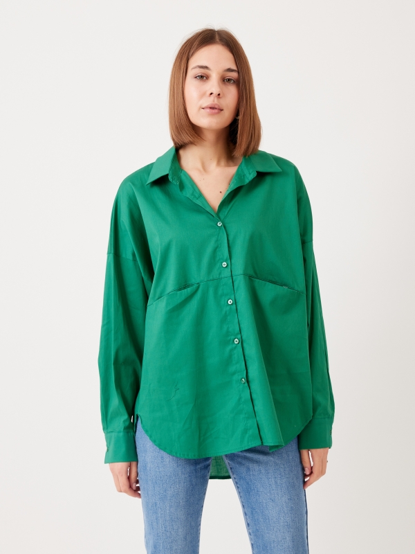 Emma - Cotton Shirt In Green