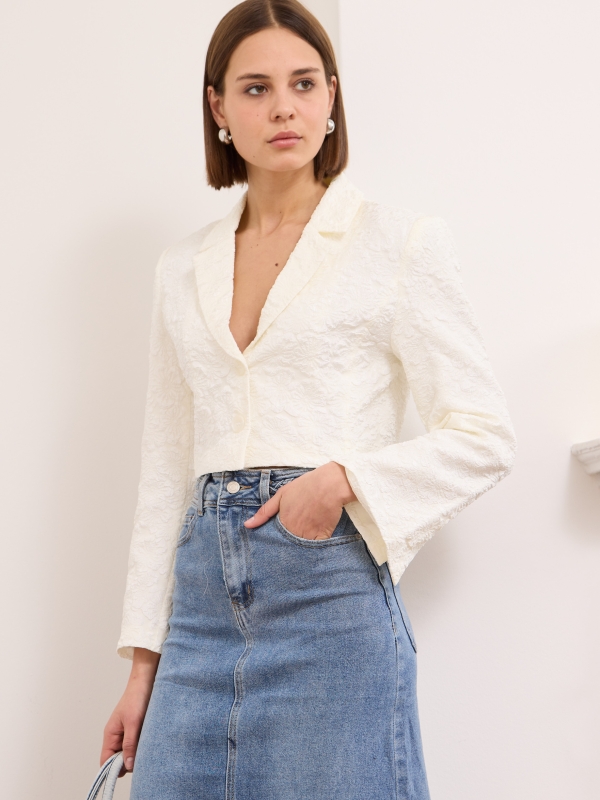 Marla - Cropped  jacket in White