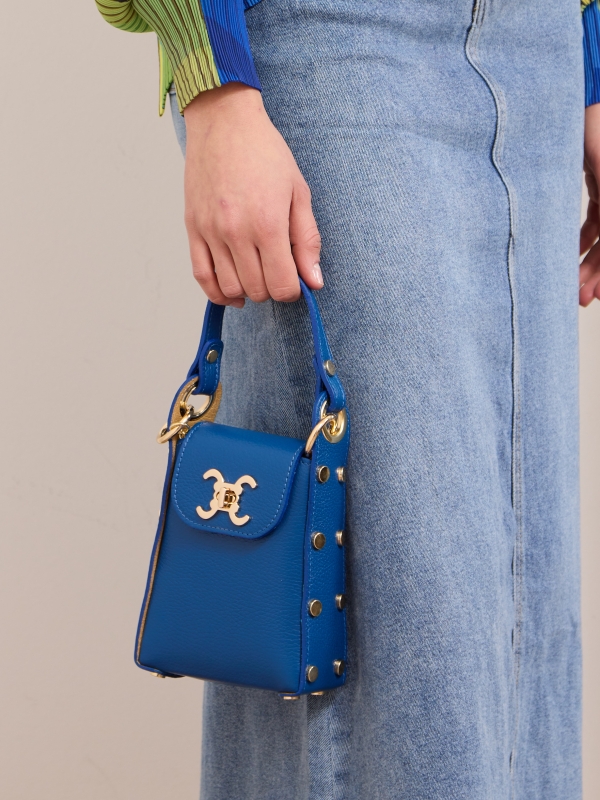 Sienna - cross body leather bag in blue