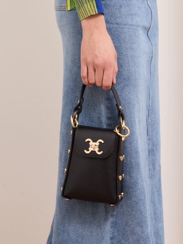 Sienna - cross body leather bag in black