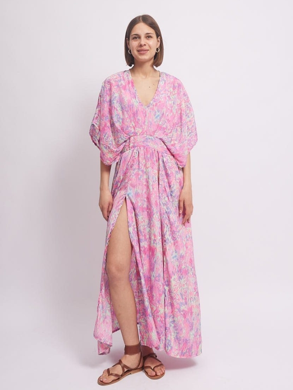 Emillie - Printed Maxi Dress Art In Pink