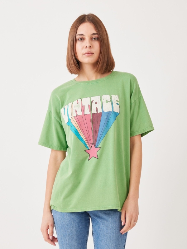 Taylor-printed cotton-jersey Vintage T-shirt in green