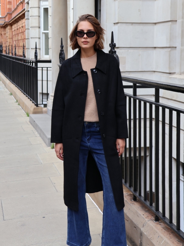 Sophie-wool blend coat in black