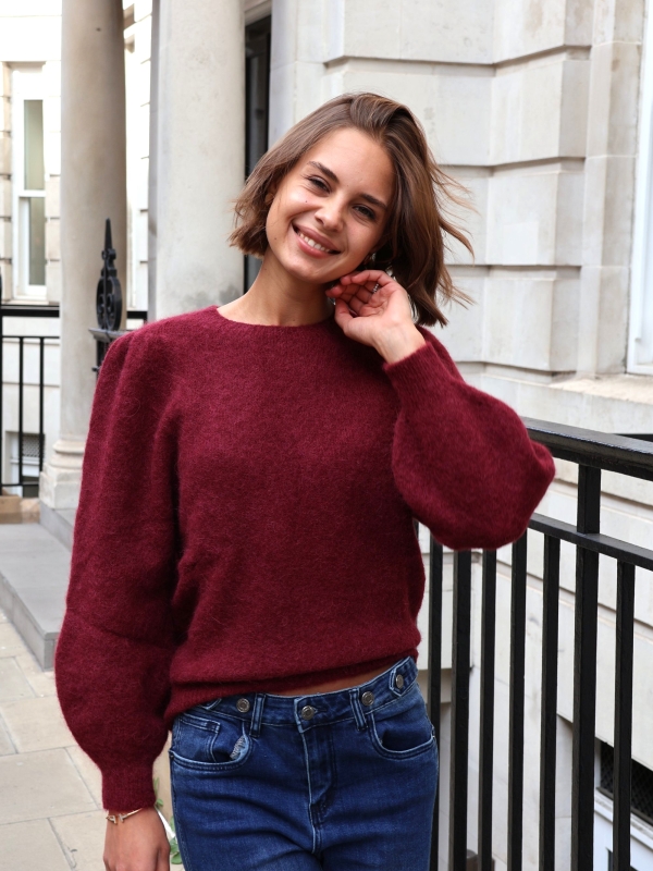 Isabelle - Wool-blend Sweater In Wine