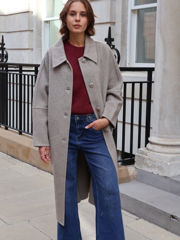Sophie-wool blend coat in taupe