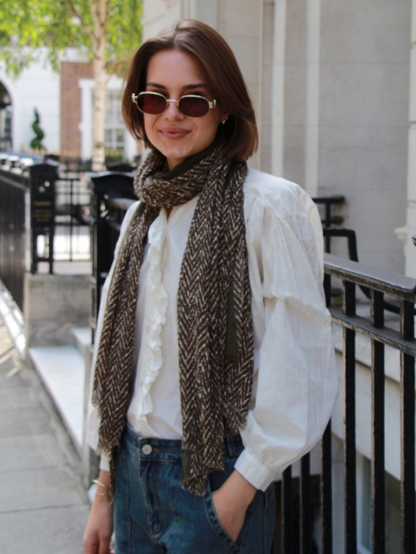 Daphne - viscose scarf in khaki