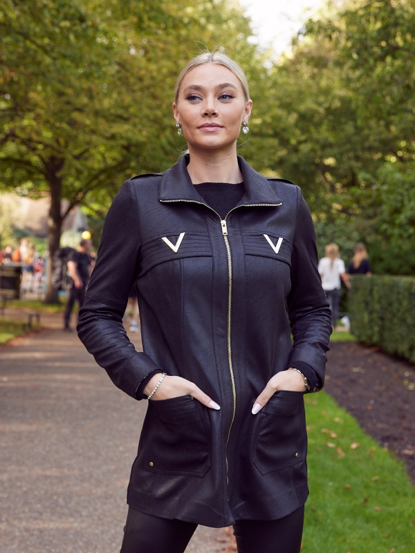 Eliza - Faux Leather Jacket In Black