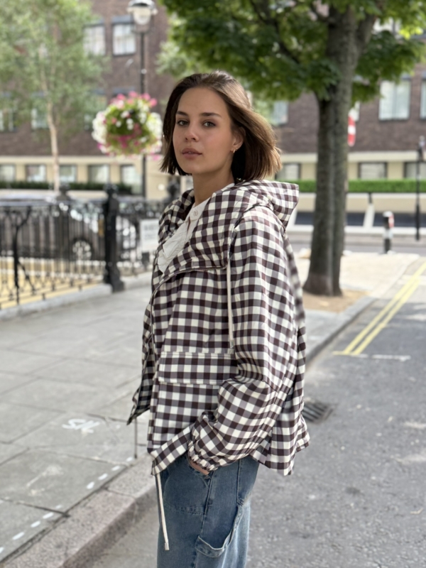 Gia - gingham hooded jacket