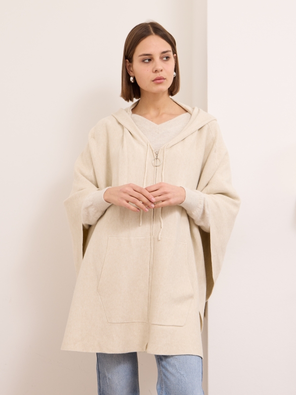 CHLOE- ZIP CARDIGAN cream