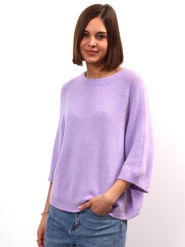 Anita - three-quarter length sleeves sweater in lilac