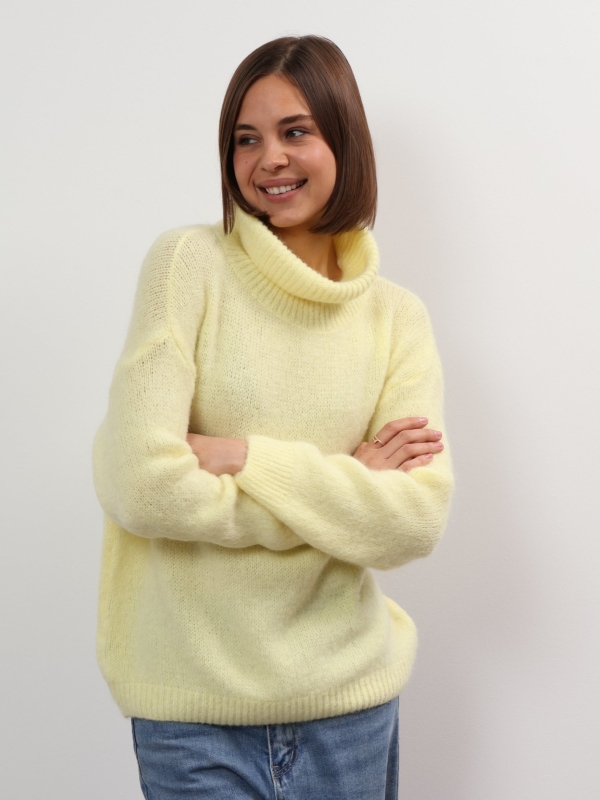 Mandy - Wool Turtleneck Sweater In yellow