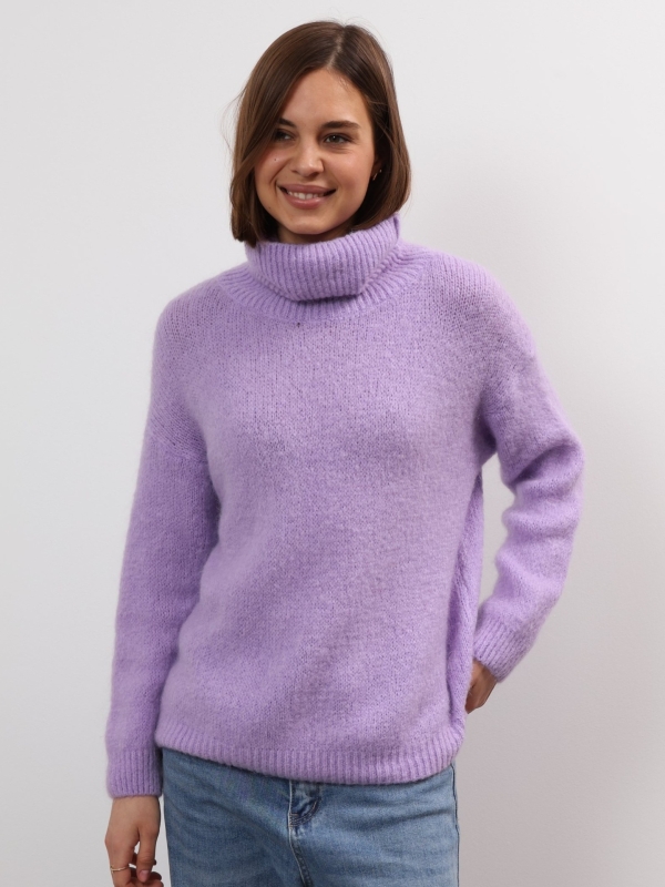 Mandy - Wool Turtleneck Sweater In lilac