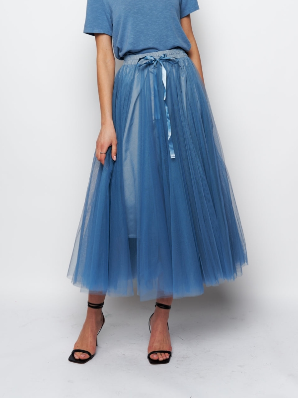 Charlotte-Tulle Skirt In Denim