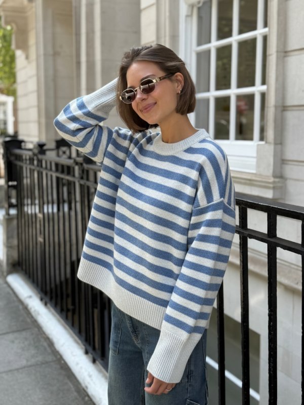 Charlie -Striped Sweater In Blue
