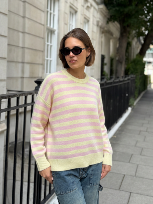 Charlie -Striped Sweater In Yellow And Pink