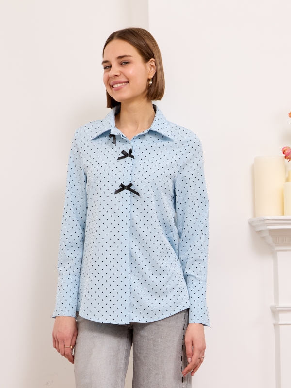Coco - Polka Dot Shirt In Blue