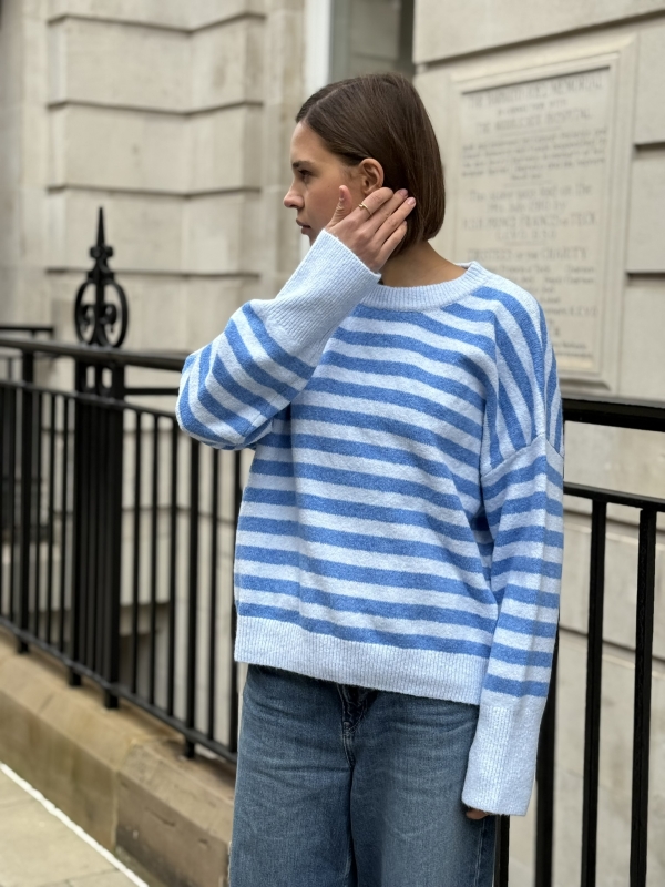 Charlie -Striped Sweater In Blue