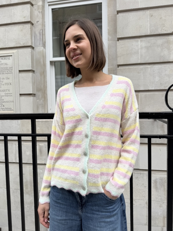 Chantal - Pastel Stripe Cardigan