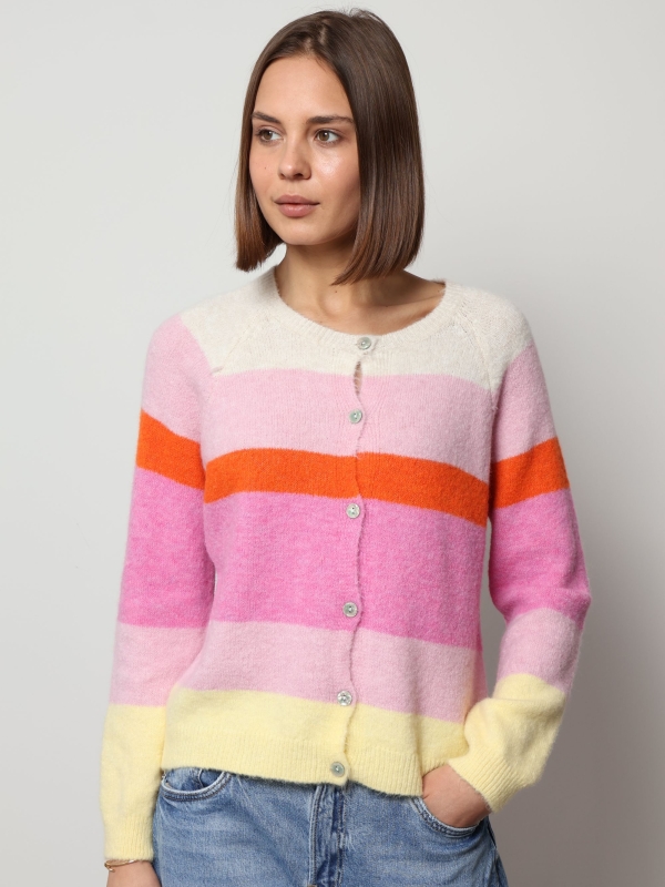 Sofia - Bright Blocked Stripe Cardigan