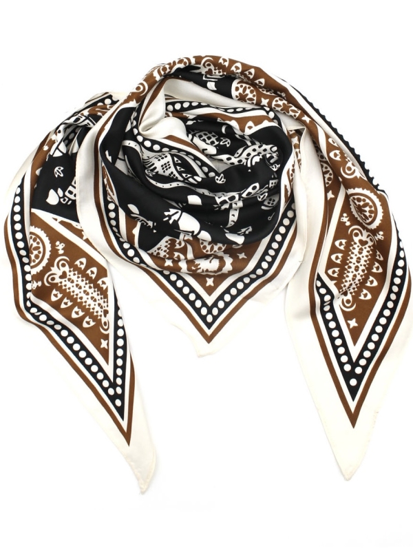Tallulah- Petite Printed Neck Scarf in brown