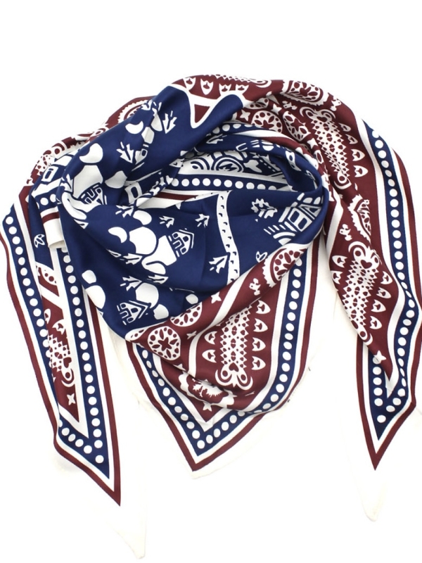 Tallulah- Petite Printed Neck Scarf in navy