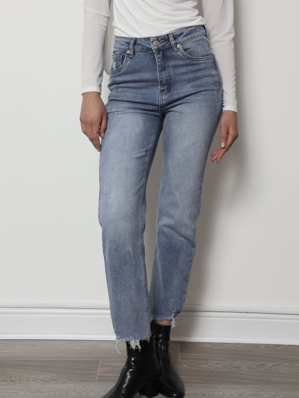 Arianna Slim-Leg  Lightly Ripped Jeans