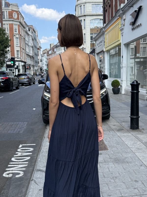 Shay - open back maxi dress in navy