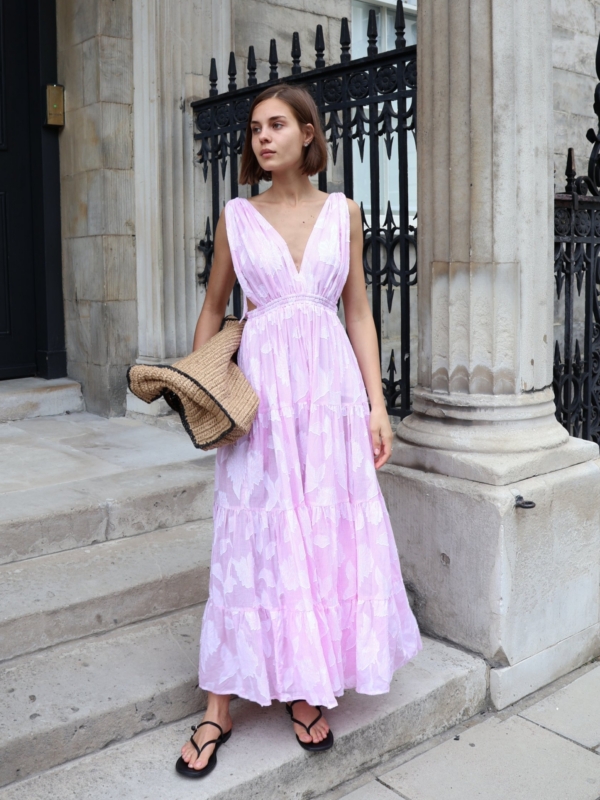 Harlow - Open Back Maxi Dress In Pale pink