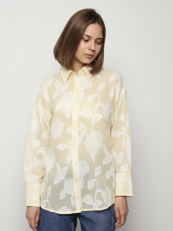 Madisson - open back  Cotton blouse  In yellow