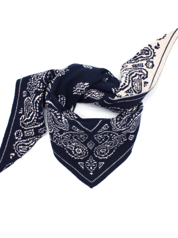 Brenda - Bandana Print Scarf In navy