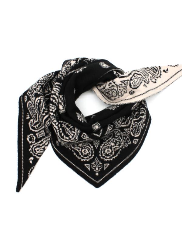 Brenda - Bandana Print Scarf In black