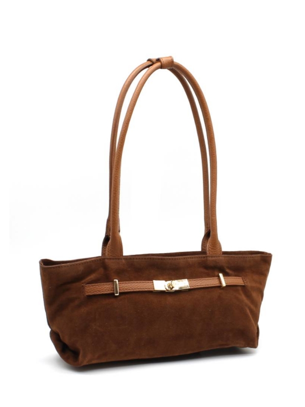 Bianca - Suede Bag in camel