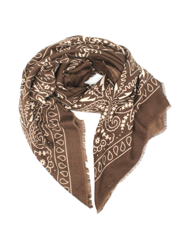 Bronte - Bandana Print Scarf In brown