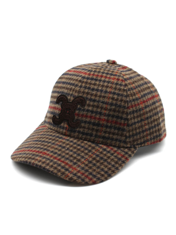 Gabriella - Casual Baseball Cap checkered in brown & black