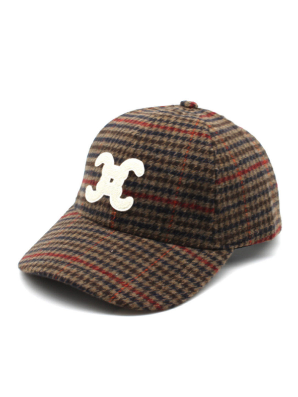 Gabriella - Casual Baseball Cap checkered in brown