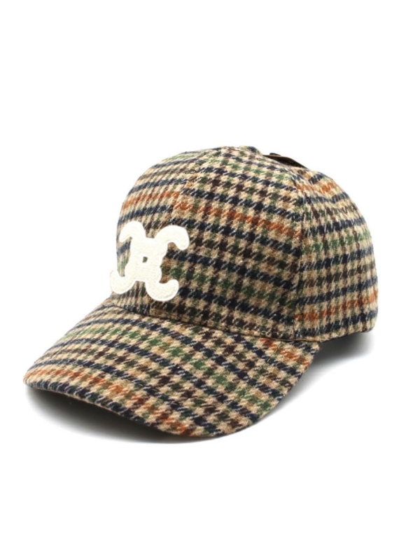 Gabriella - Casual Baseball Cap checkered in khaki