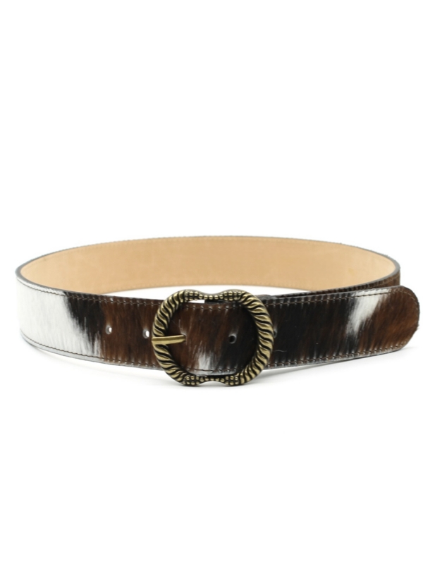 Luna - Animal Print Leather Belt in ponny